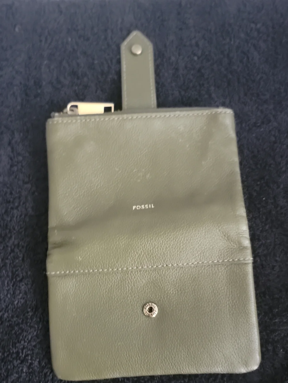 Green Leather Clutch and Wallet Combo